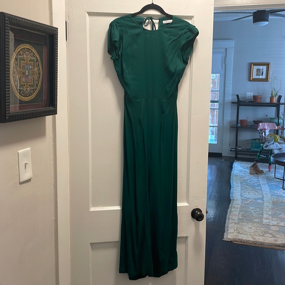 Reformation emerald green jumpsuit